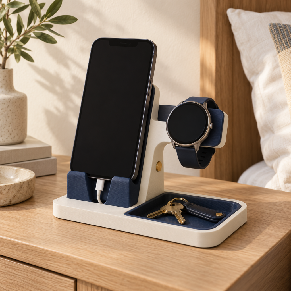 Dock 3D personalizzato per smartphone e smartwatch