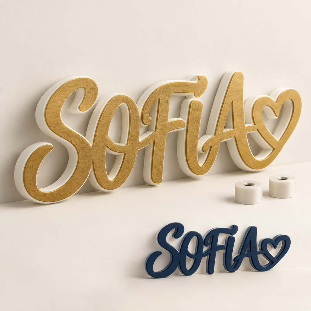 Scritta decorativa da parete 3D con nome Sofia