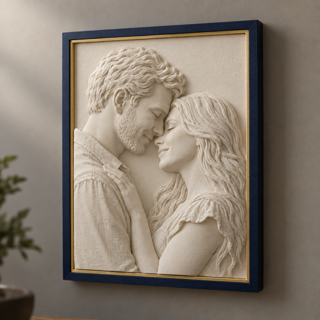 Quadro 3D personalizzato da fotografia in bassorilievo