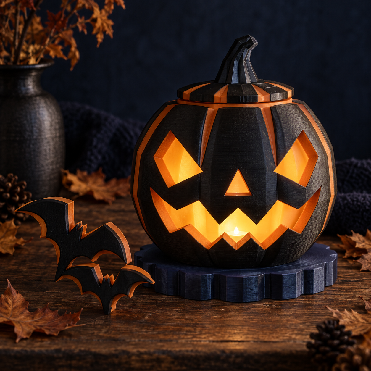 Lanterna zucca e decorazioni di Halloween stampate in 3D